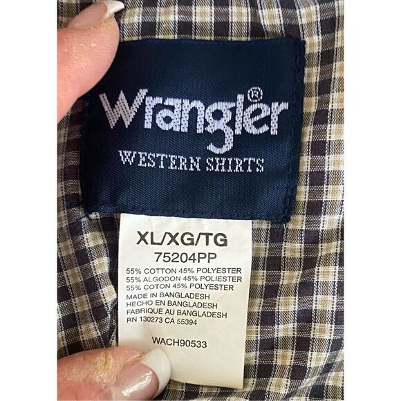 Wrangler Western Shirt Men’s XL Pearl Snap Button Font and Coffs.  Yellowstone C - Picture 9 of 10